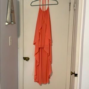 ArdenB high low coral dress